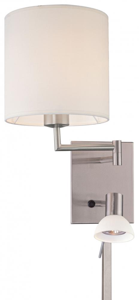 Brushed Nickel George Kovacs P4348-084 1-Light LED Task Swing Arm Wall Sconce 